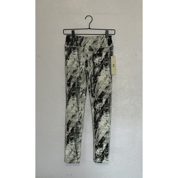 MONO B High Waist Yoga Leggings Pants Black/White Tie Dye Size Small NEW - Picture 1 of 4
